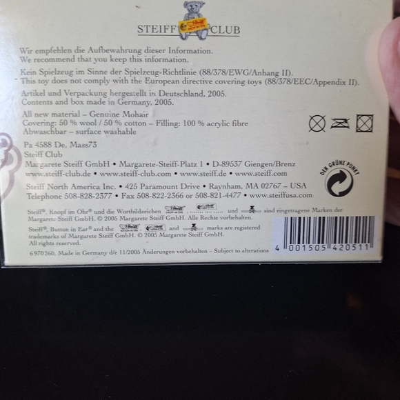 Steiff Polar Bear 2006 Steiff Club - Picture 7 of 10